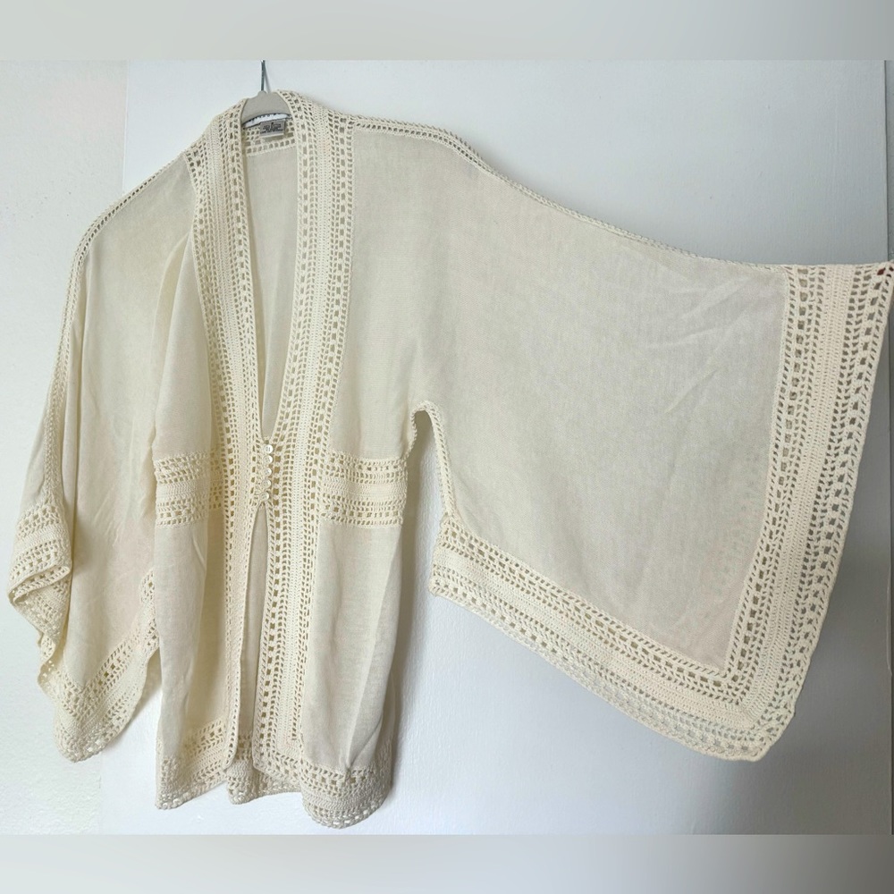 Susana Monaco Crocheted Kimono Top Sz. S